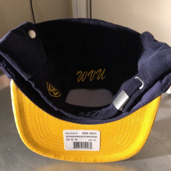 West Virginia University Mountaineers NCAA Dog Ear Down Flap Strapback Hat Cap - Picture 2 of 7